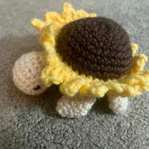 Plush turtle, crocheted turtle, sunflower turtle, stuffed turtle