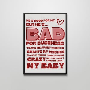 Sabrina Carpenter Bad For Business Digital Download Poster