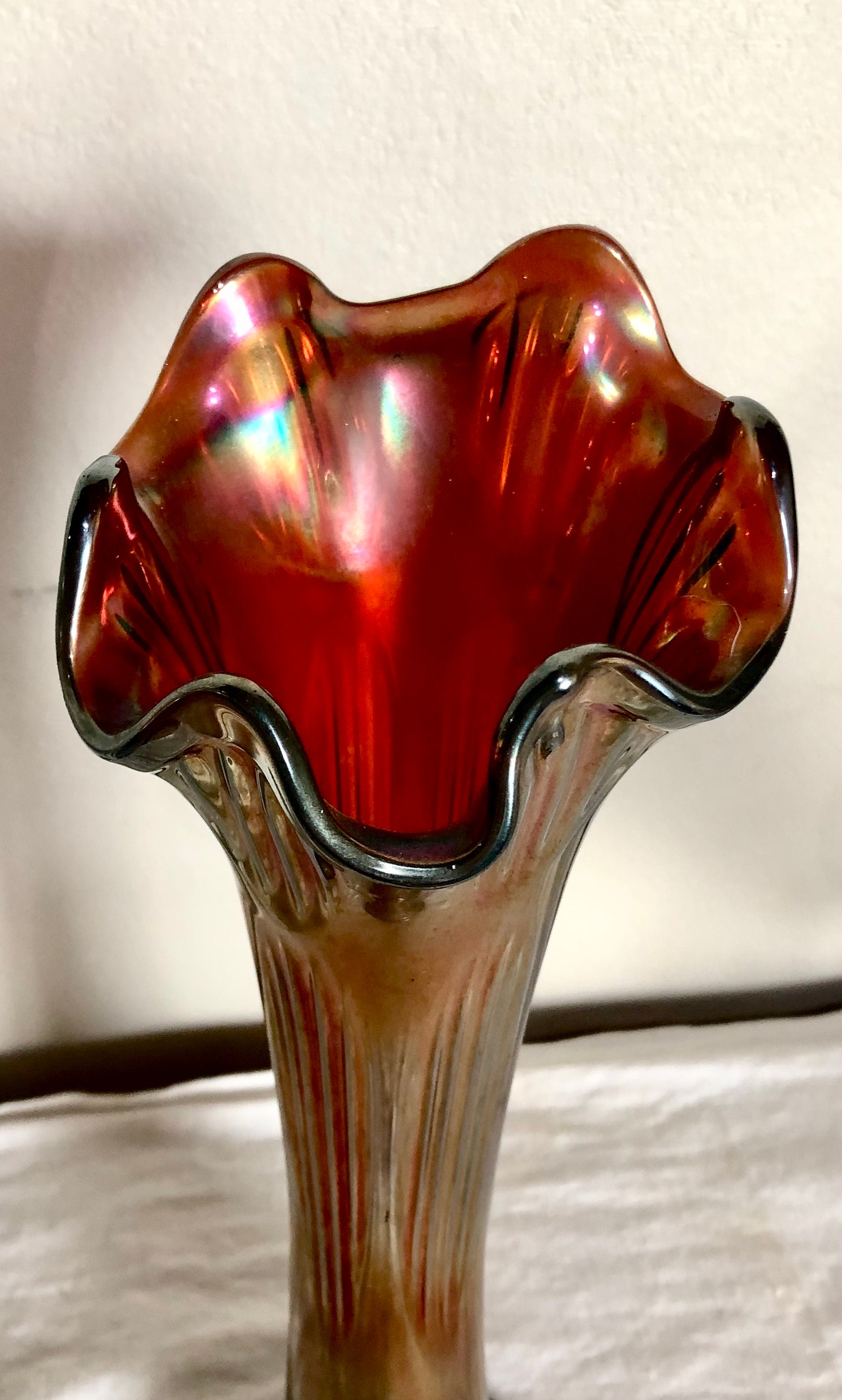FENTONフェントンカー二バルアンティークUSA carnival vase FENTONフェントンカー二バルアンティークUSA carnival vase