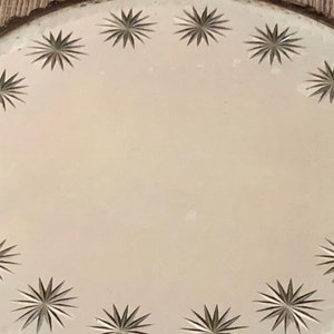 Antique Superior Silver Beveled Stars Round Mirror Cake Plate Wedding Decor