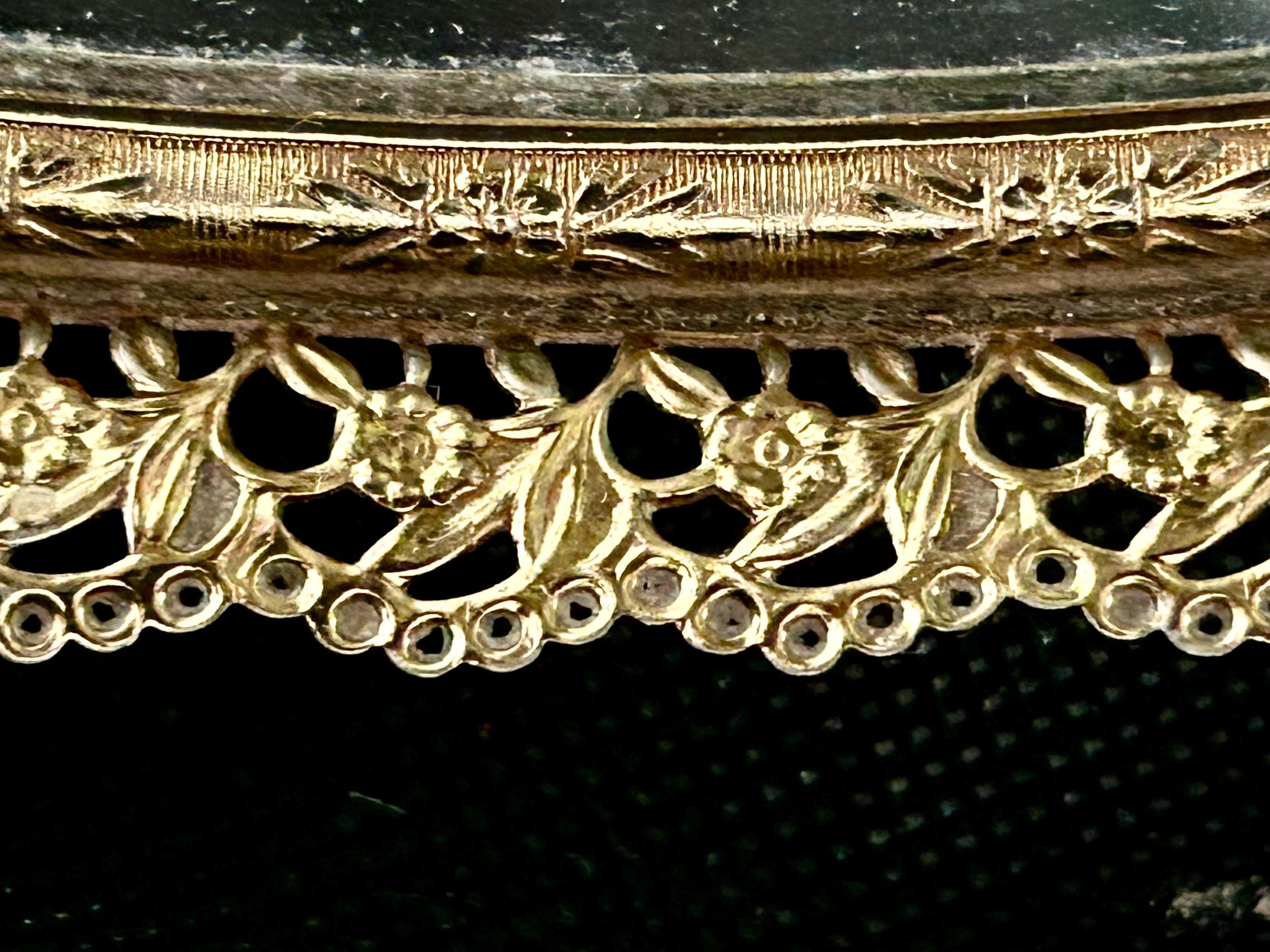 Vintage Matson Vanity Tray Mirror: Mid Century Golden Rose Ormolu