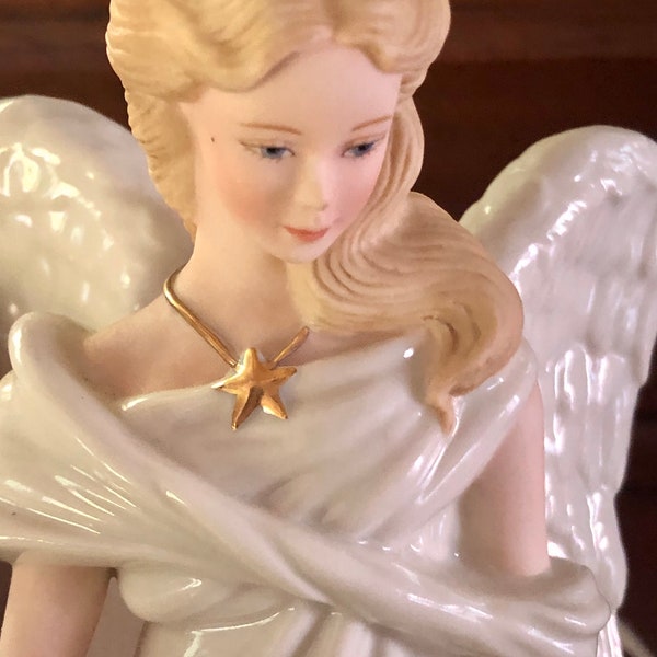 Lladro “Stars from Heaven” Rare and Stunning Angel with Cherub Child and 24kt Gold STARS, Hand Painted, Numbered PERFECT