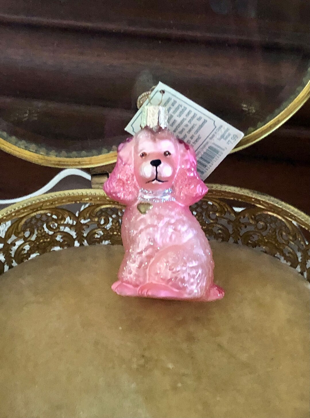 Merck Familys Old World Christmas Pink Poodle Christmas Holiday