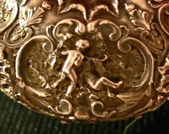 Vintage Matson Vanity Tray Mirror: Mid Century Golden Rose Ormolu