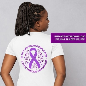 Concientización sobre la fibrosis quística SVG PNG En mayo vestimos de morado, regalo para guerreros de la fibrosis quística