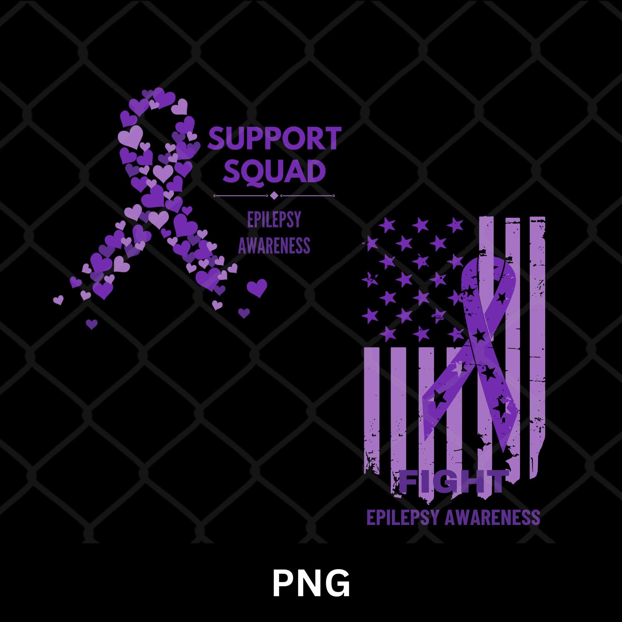 Epilepsy Awareness PNG American Flag, Purple Ribbon Support Squad ...