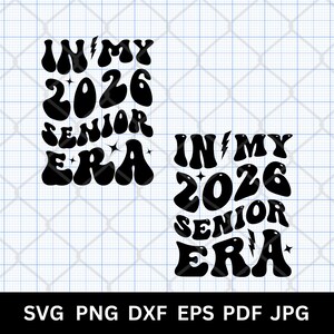 Class of 2026 Senior SVG bundle with four trendy design styles including retro groovy, varsity, and bold stacked text layouts. These high-quality digital files are perfect for graduation 2026 shirts, senior keepsakes, and DIY crafts. Works with Cricut Maker, Silhouette Cameo, Glowforge laser cut, sawgrass sublimation, DTF, and DTG printing. Great for senior mom shirts, custom apparel, stickers, and personalized graduation projects. In SVG, PNG, JPG, EPS, DXF, PDF.