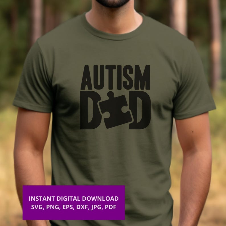 Autism Dad Mom SVG PNG, Puzzle Piece Awareness Design (digital Download ...