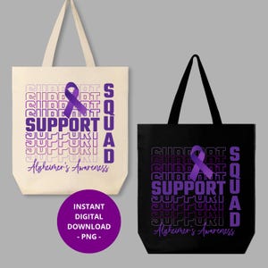 Alzheimer Awareness PNG Support Squad Purple Ribbon Design, Wir tragen Lila für Alzheimer Sublimation, Alzheimer Awareness T-Shirt png