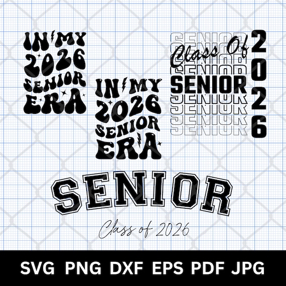 Senior 2026 SVG Bundle Class of 2026 Senior PNG Graduation High School Senior Mom Shirt Design, Cricut Cut Files, Sublimation