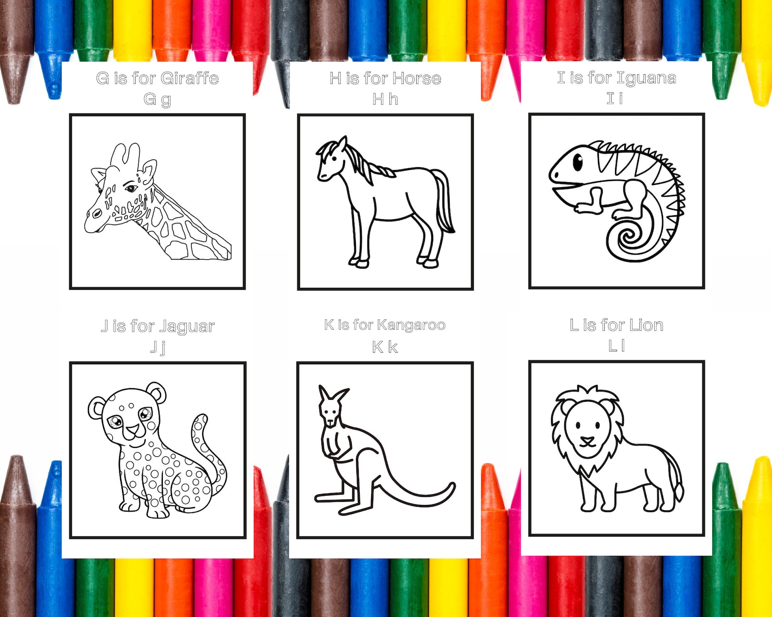 ABC Animal Coloring Pages Preschool Kindergarten Alphabet Printable ...