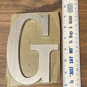 Letter G Gemini Cast Aluminum Brushed Letter. New Old Stock. 4” X 1/4” Thick