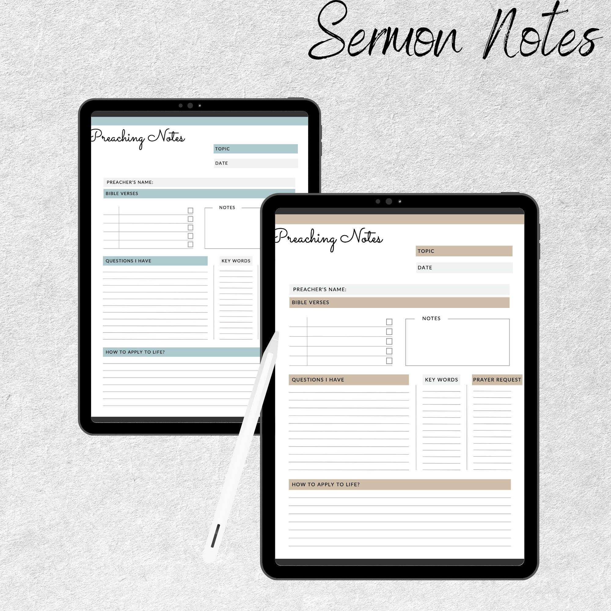 Preaching Sermon Notes Printable & Digital Templates, Instant Download, Sermon  Planner, Printable - Etsy