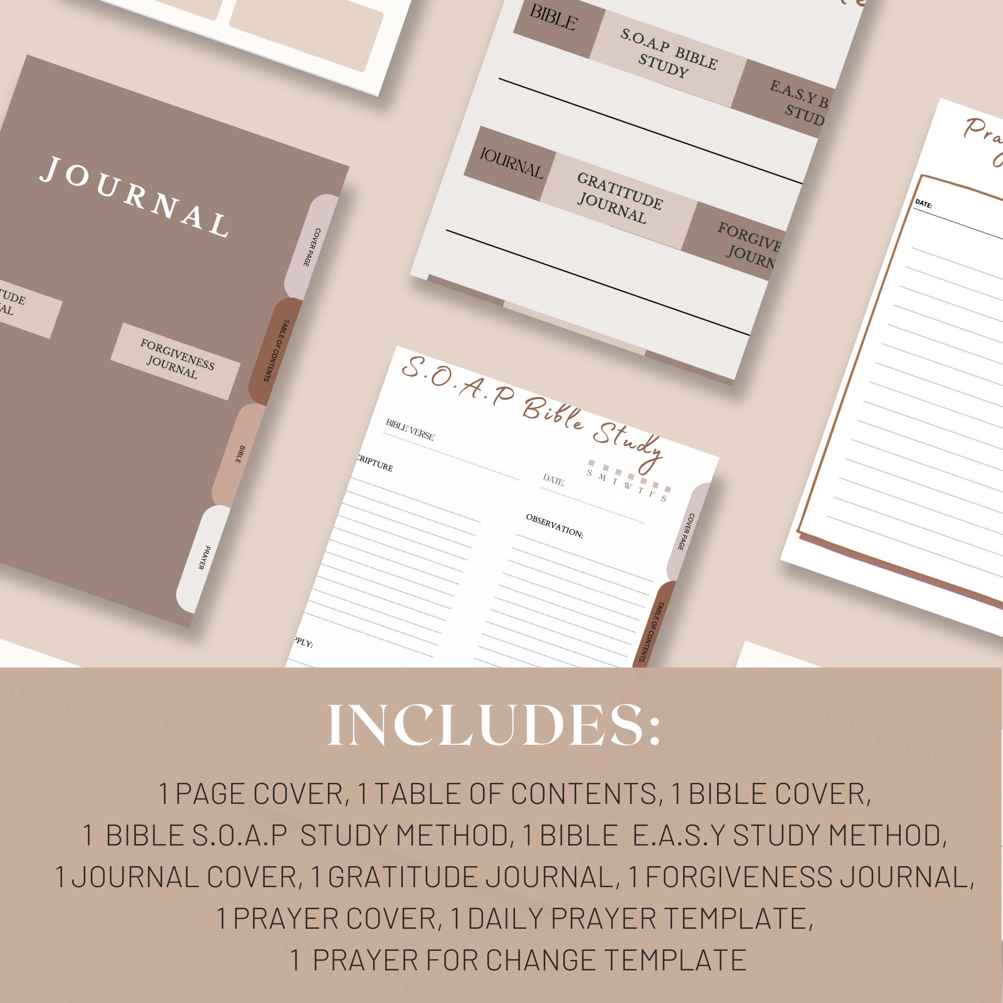 Digital Bible Study , Prayer Journal, Instant Download | Gratitude ...