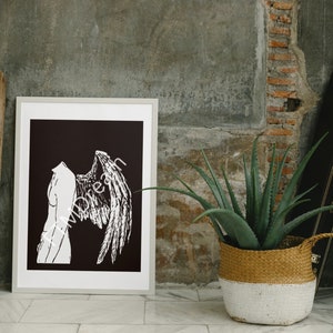 Transmasculine Angel with Top Surgery Scars Poster/Print- FTM, Transgender Man, Nonbinary, Genderqueer