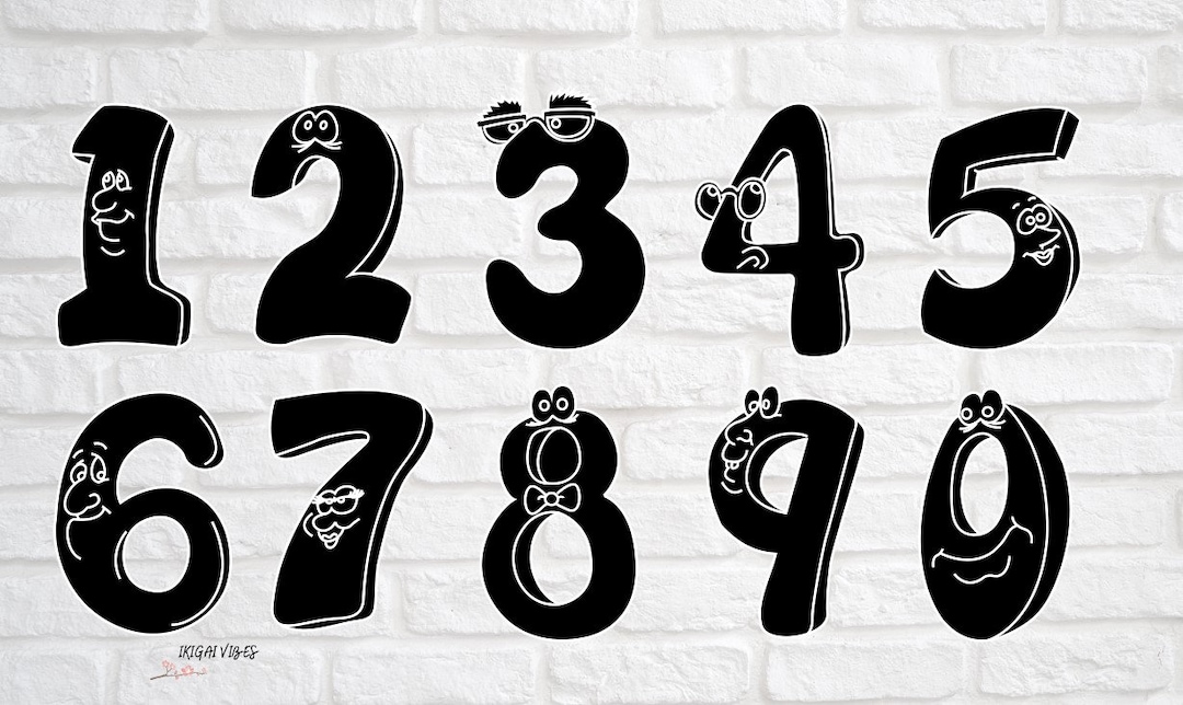 Numbers With Faces, Letters and Numbers Letters Vector Alphabet Svg ...
