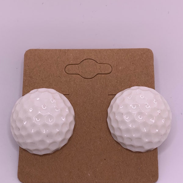 Golf ball earrings resin stud