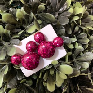 Glitter 3D Mouse inspired Glitter resin stud Earrings