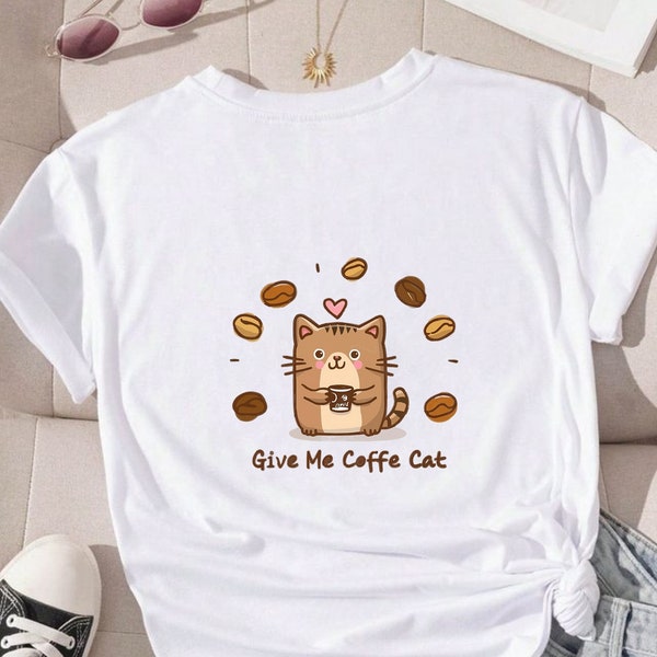 Coffee And Cats TShirt /Unisex/ Funny Design Addict Coffee, Coffee Drinker Lover Starbucks Gift, Foodie Gift