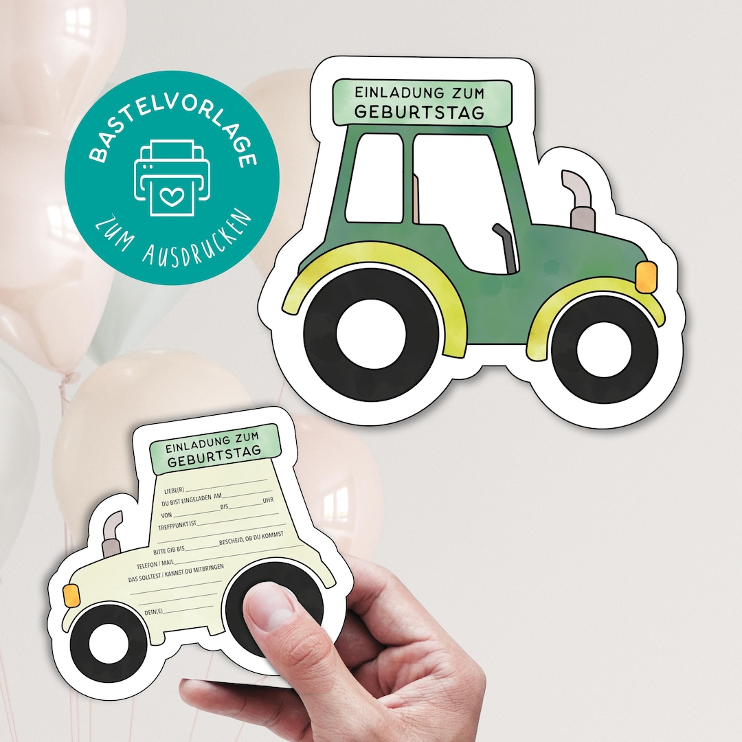 Einladung Traktor Zum Ausdrucken