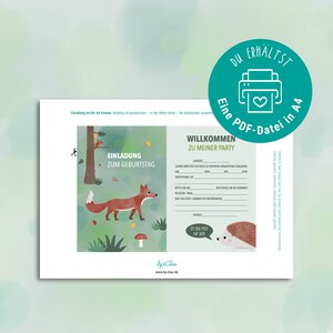 Birthday Invitation to Print Out / Forest Animals Fox - Etsy