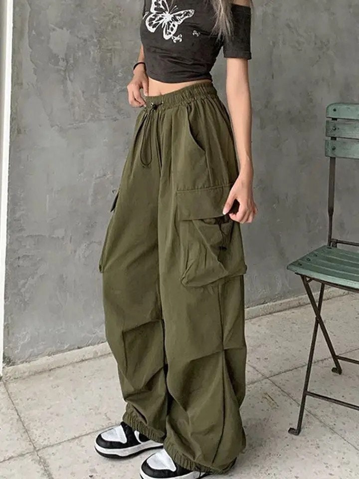 Y2K Casual Cargo Pants Women Streetwear Drawstring Loose Wide - Etsy UK