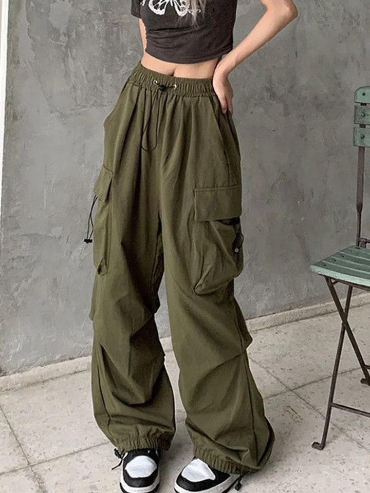 Y2K Casual Cargo Pants Women Streetwear Drawstring Loose Wide - Etsy UK