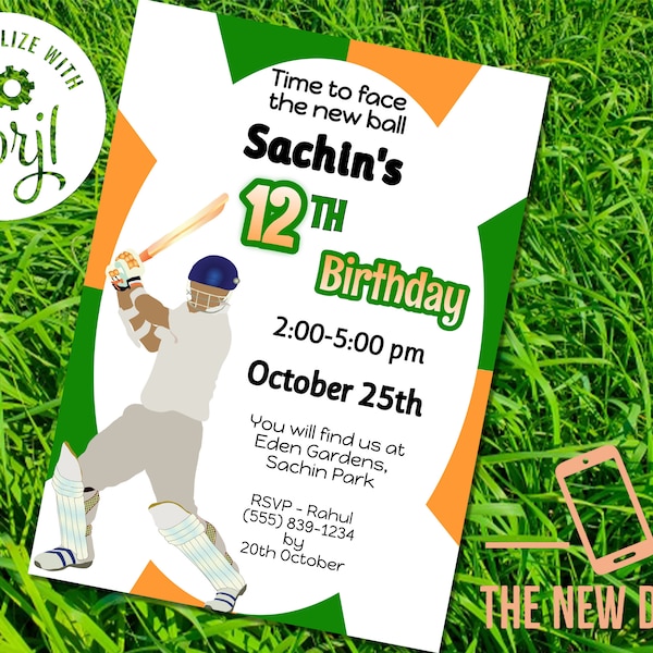 Cricket Themed Birthday Invitation Etsy