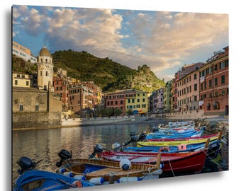 Cinque Terre Print: Vernazza Italy Wall Art, Colorful Fishing Village Landscape, Mediterranean Coastal Decor