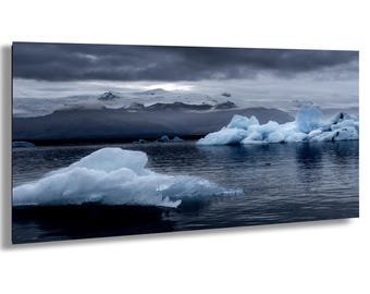 IJslandse gletsjerlagune print: Jökulsárlón Landschapsfotografie Muurdecoratie