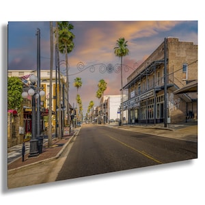 Ybor City Street Scene Print, Tampa Art, Historic Carmine&#39;s Restaurant, Florida Decor, Man Cave Gift, Chic Wall Accent, Canvas, Acrylic