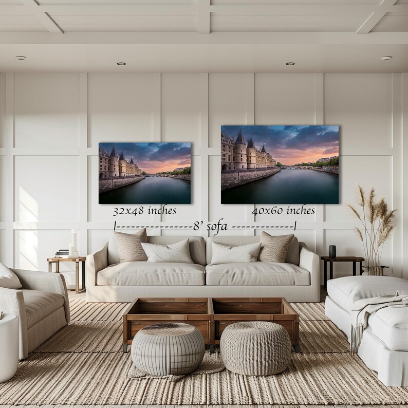 Paris Sunset Photography: Seine River Cityscape - Canvas, Acrylic, or Metal image 6