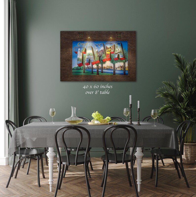 Tampa Postcard Mural Art Print: Florida Wall Decor - Etsy