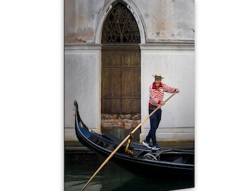Venice Italy Gondolier: Italian Scenic Landscape Wall Decor, Travel Photography Art