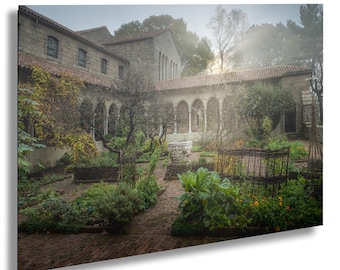 NYC Cloisters Garden Print, New York City Art, Scenic Wall Decor, Museum Gift Idea, Architectural Landscape