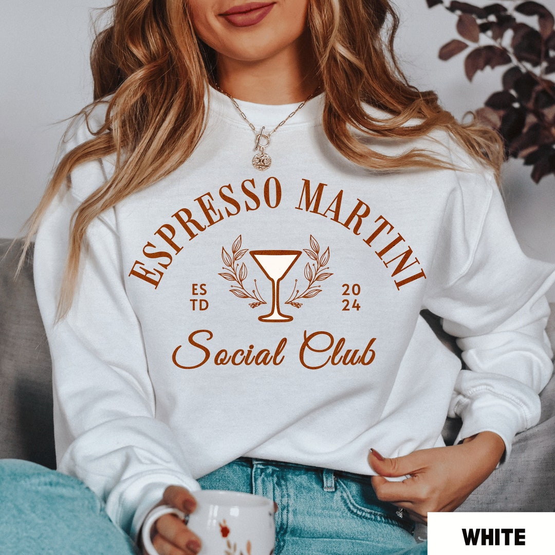 Espresso Martini Social Club Crewneck Sweatshirt, Espresso Martini