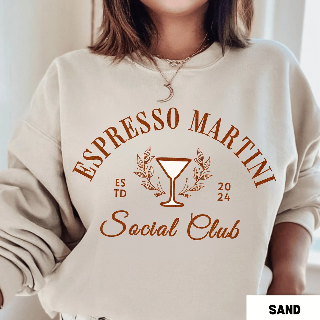 Espresso Martini Social Club Crewneck Sweatshirt, Espresso Martini