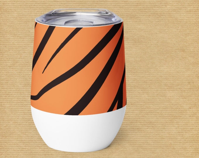 Orange Black Animal Stripe Novelty Tumbler Home Office Goods Gift