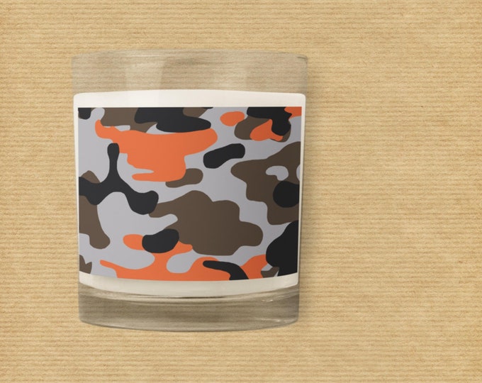 Camo Design Soy Wax Candle Novelty Gift Home Office Decor