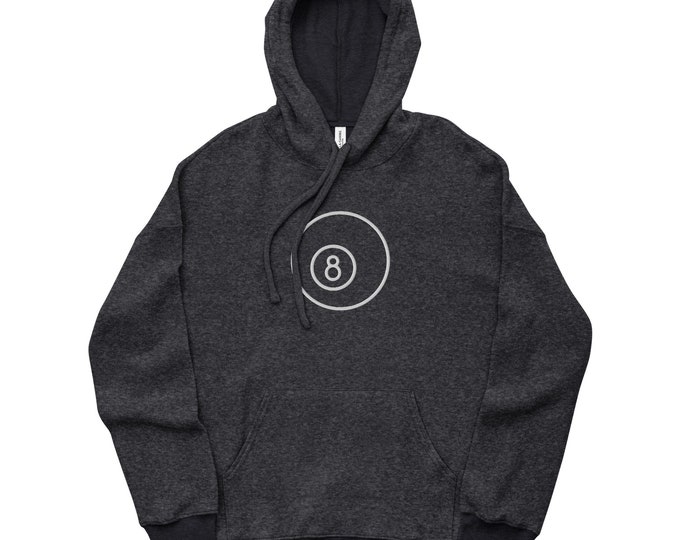 Black Eight Ball Design Men's Fun Novelty Gift For Him Hoodie Made To Order