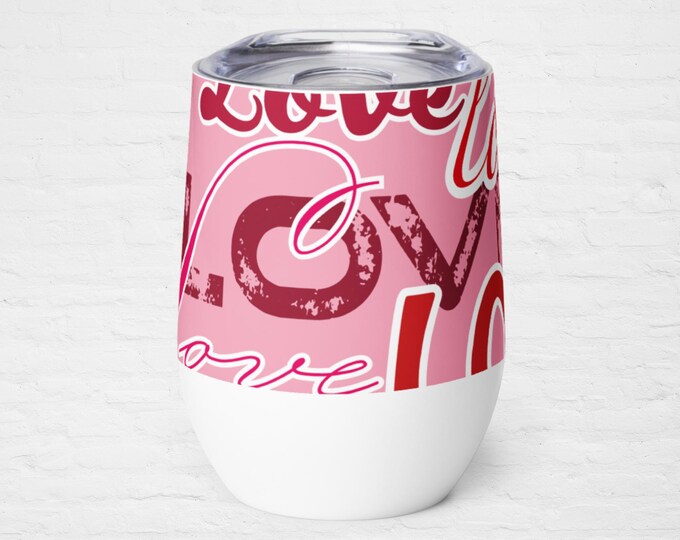 Valentines Novelty LOVE Wine Tumbler Home Office Goods Gift