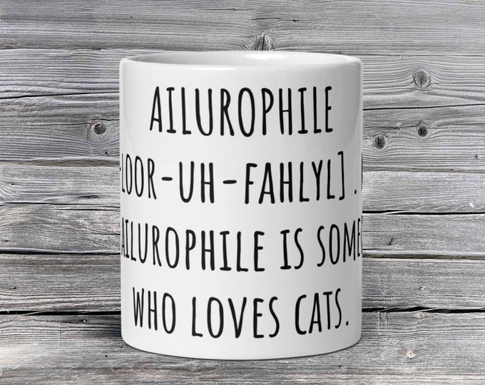 AILUROPHILE Difficult Word Coffee Cup Fun Mug Novelty Gift