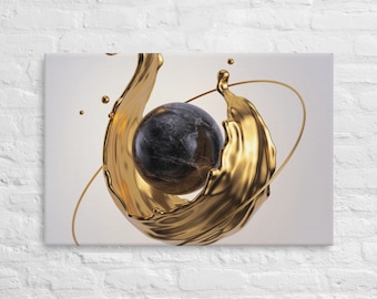 Black Marble In Gold Unique Hanging Designer Wall Art