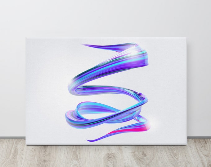 Blue Purple Abstract Canvas Unique Wall Hanging