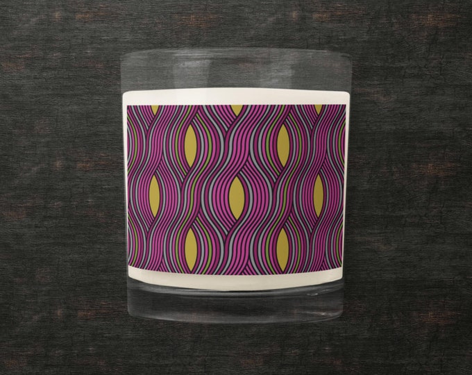 Purple Yellow Design Unscented Soy Way Candle Novelty Gift Home Office Decor