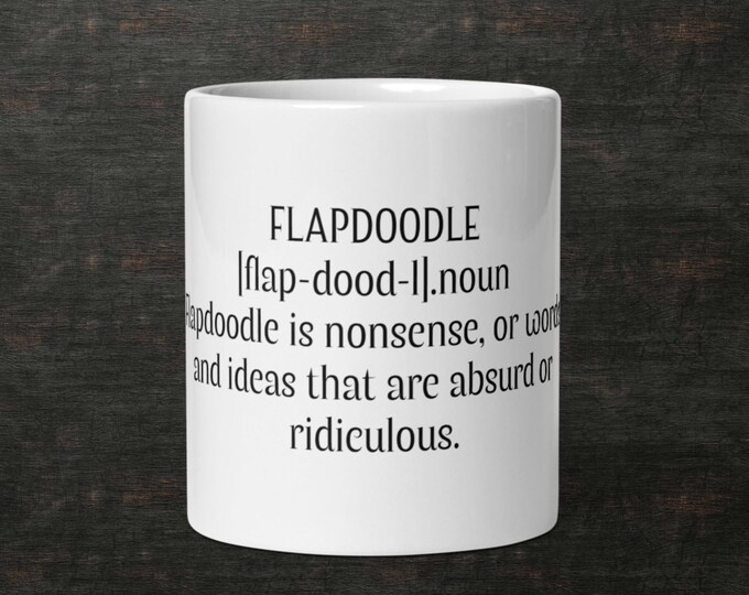 FLAPDOODLE Difficult Word Coffee Cup Fun Mug Novelty Gift