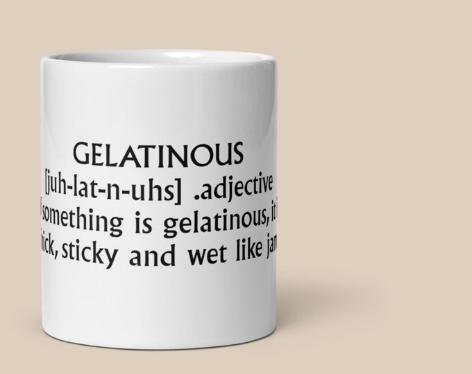 GELATINOUS Difficult Word Coffee Cup Novelty Gift Mug