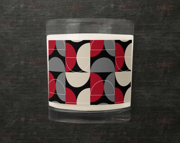 Red Black Design Unscented Soy Wax Candle Novelty Gift Home Office Decor