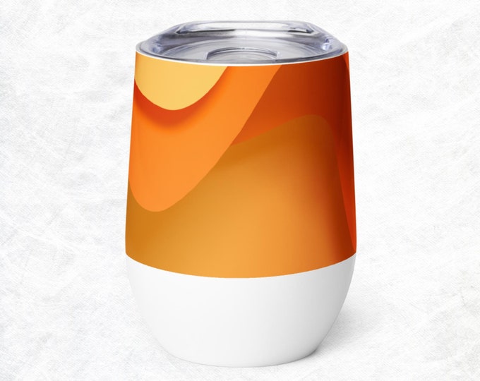 Orange Brown Abstract Novelty Fun Tumbler Made To Order Gift