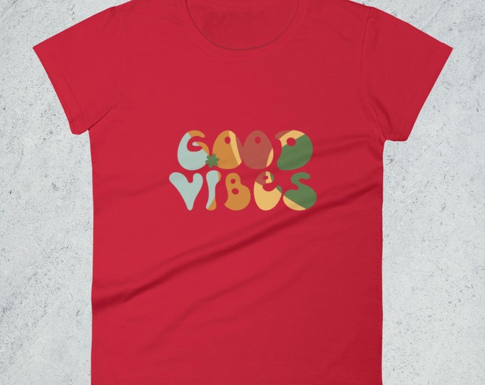 Retro Good Vibes Ladies T-Shirt Fun Novelty Gift For Her